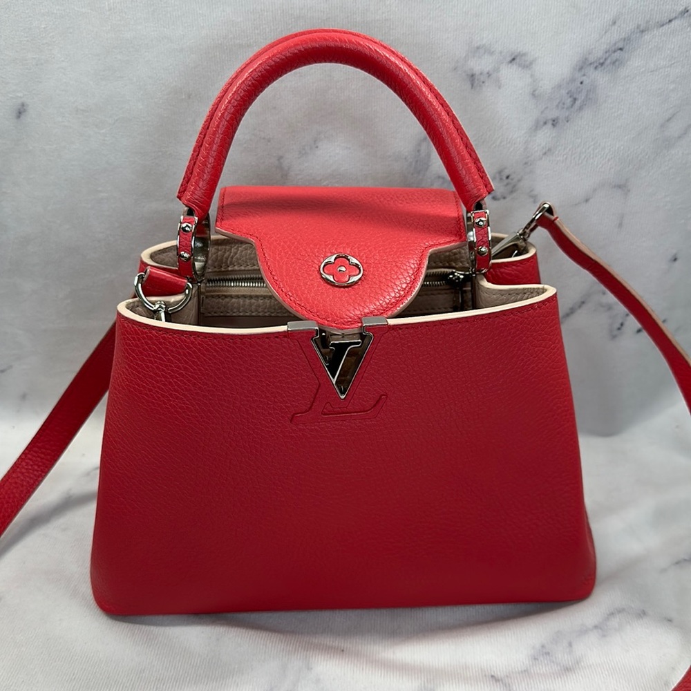 LOUIS VUITTON CAPUCINES BB *PINK RED